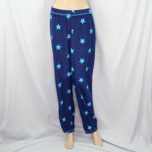 flirtitude Navy Blue Star-Print Fleece Pajama Pants